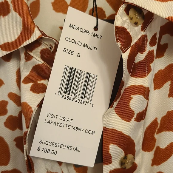 Layfayette 148 Animal Print Shirt Dress Size Small - Picture 4 of 6